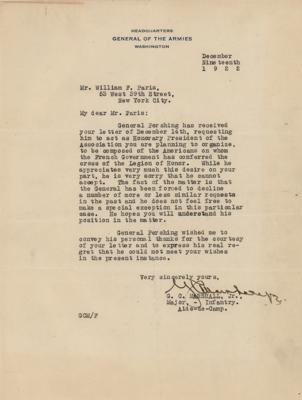Lot #332 George C. Marshall Typed Letter Signed