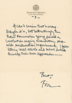 Lot #125 Bill Clinton Autograph Letter Signed on Sex Education - Image 3