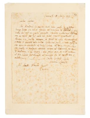 Lot #458 Giacomo Leopardi Autograph Letter Signed on Poems - Image 1