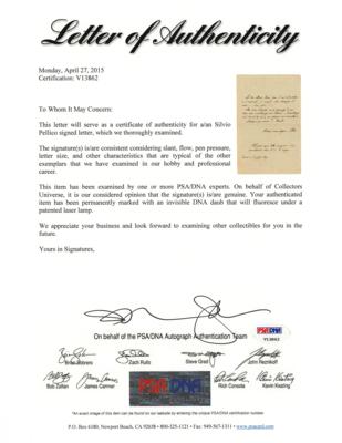 Lot #465 Silvio Pellico Autograph Letter Signed - Image 3