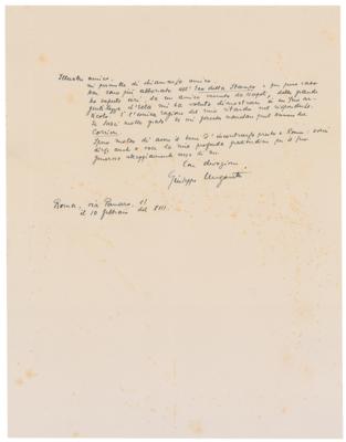 Lot #472 Giuseppe Ungaretti Autograph Letter Signed - Image 1