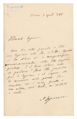 Lot #481 Antonio Fogazzaro Autograph Letter Signed - Image 1