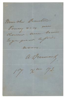 Lot #480 Alexandre Dumas, fils Autograph Letter Signed - Image 1