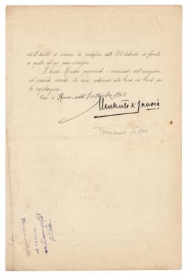 Lot #289 Umberto II of Italy Document Signed - Image 1