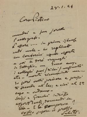 Lot #499 Giacomo Puccini Autograph Letter Signed - Image 1