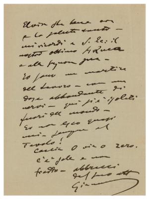 Lot #499 Giacomo Puccini Autograph Letter Signed - Image 2