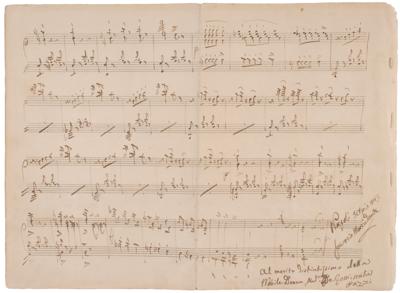 Lot #497 Saverio Mercadante Autograph Musical Manuscript - Image 4