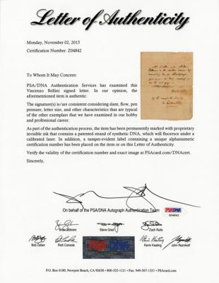 Lot #495 Vincenzo Bellini Autograph Letter Signed - Image 3