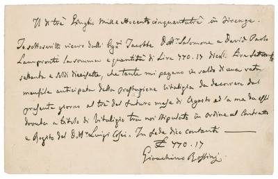Lot #501 Gioachino Rossini Autograph Letter Signed