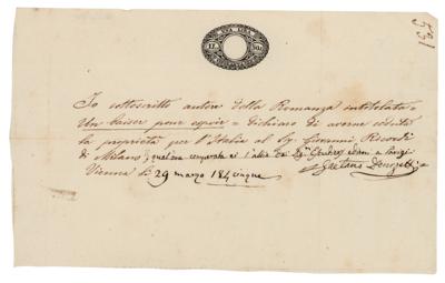 Lot #496 Gaetano Donizetti Document Signed - Image 1