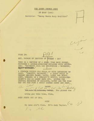 Lot #725 The Danny Thomas Show: Andy Griffith Debut Script - Image 3