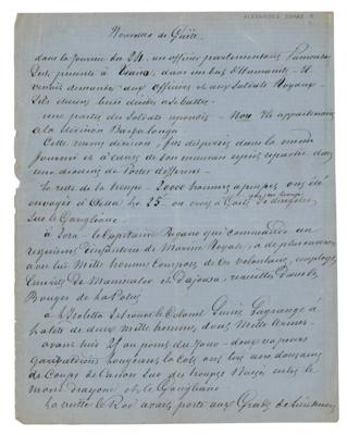 Lot #456 Alexandre Dumas, pere Handwritten Manuscript - Image 1