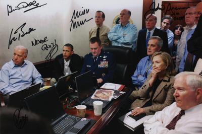 Lot #127 Rare Joe Biden and National Security Team Signed Photograph from the Mission to Get Osama Bin Laden