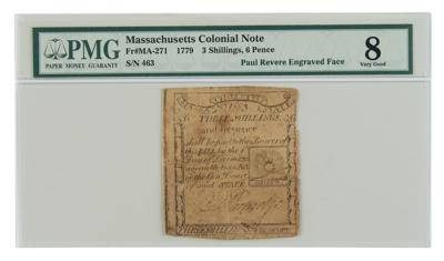 Lot #80 Paul Revere: Massachusetts Bay Currency (3