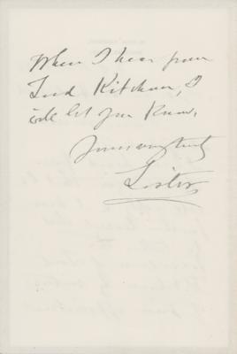 Lot #266 Joseph Lister Autograph Letter Signed - Image 2