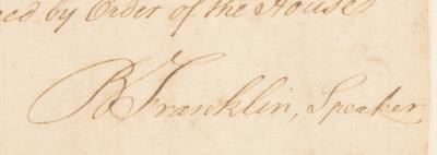 Lot #16 Benjamin Franklin Document Signed (1764) - Approving Funds for the Commissioners for Indian Affairs - Image 2