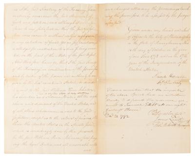 Lot #58 Alexander Hamilton Signed Document on the Import of Distilled Spirits - Image 2