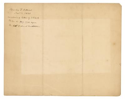 Lot #163 Charles Francis Adams Autograph Letter Signed on US Constitution - Image 2