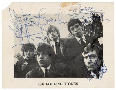 Lot #524 Rolling Stones Signed Promotional Card