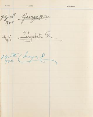 Lot #183 King George VI and British Military Notables Signed Guest Book - Image 1