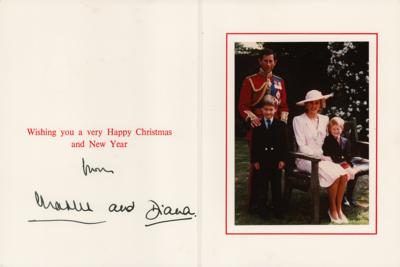 Lot #186 Princess Diana and King Charles III Signed Christmas Card