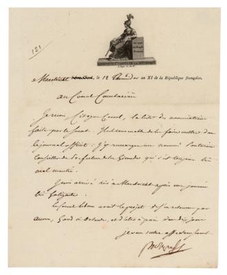 Lot #315 Napoleon Letter Signed