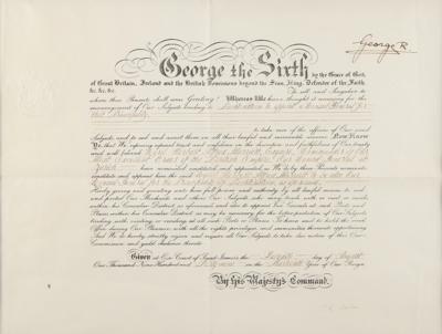 Lot #260 King George VI Document Signed - Image 2