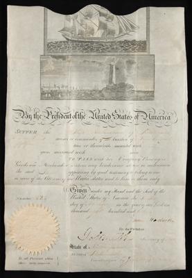 Lot #10 James Madison Document Signed as President (1812)