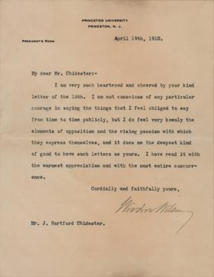 Lot #162 Woodrow Wilson Typed Letter Signed (1910)
