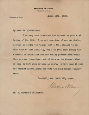 Lot #162 Woodrow Wilson Typed Letter Signed (1910) - Image 1