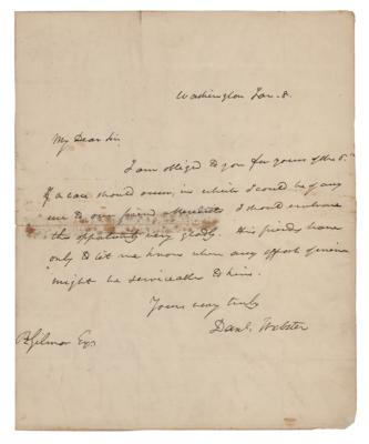 Lot #293 Daniel Webster Autograph Letter Signed