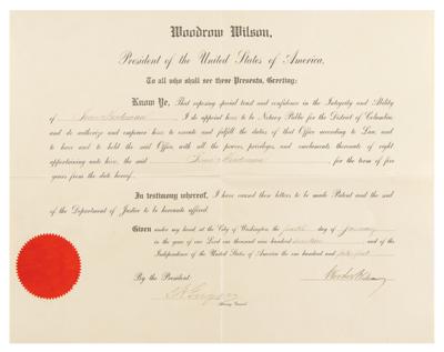 Lot #229 Woodrow Wilson Document Signed as