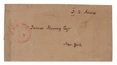 Lot #92 John Quincy Adams Signed Free Frank - Image 1