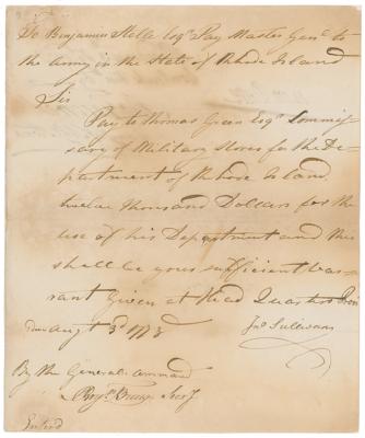 Lot #47 John Sullivan Letter Signed (1778) - Image 1