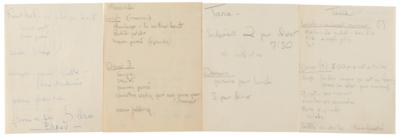 Lot #117 Jacqueline Kennedy Collection of Handwritten Letters and Meal Plans (1958) - Image 6
