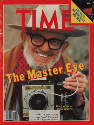 Lot #424 Ansel Adams Signed Magazine Cover - Image 1