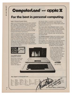 Lot #231 Apple: Ronald Wayne Signed Magazine Advertisement - Image 1