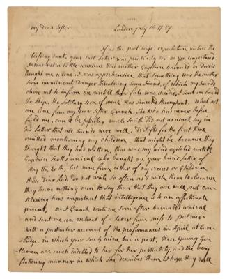 Lot #5 Abigail Adams Autograph Letter Signed on JQA, Jefferson, Sally Hemings, and England - Image 1
