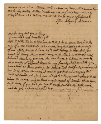 Lot #5 Abigail Adams Autograph Letter Signed on JQA, Jefferson, Sally Hemings, and England - Image 8