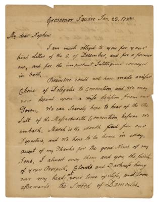 Lot #4 John Adams Autograph Letter Signed on US