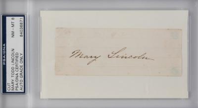 Lot #104 Mary Todd Lincoln Signature - PSA NM-MT 8 - Image 2