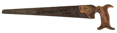 Lot #326 Desmond Doss Personally Owned and Signed Hand Saw