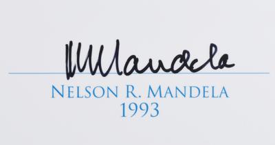 Lot #202 Nelson Mandela, Desmond Tutu, and Frederik Willem de Klerk Signed 2003 Nobel Square Dedication Plaque - Image 2