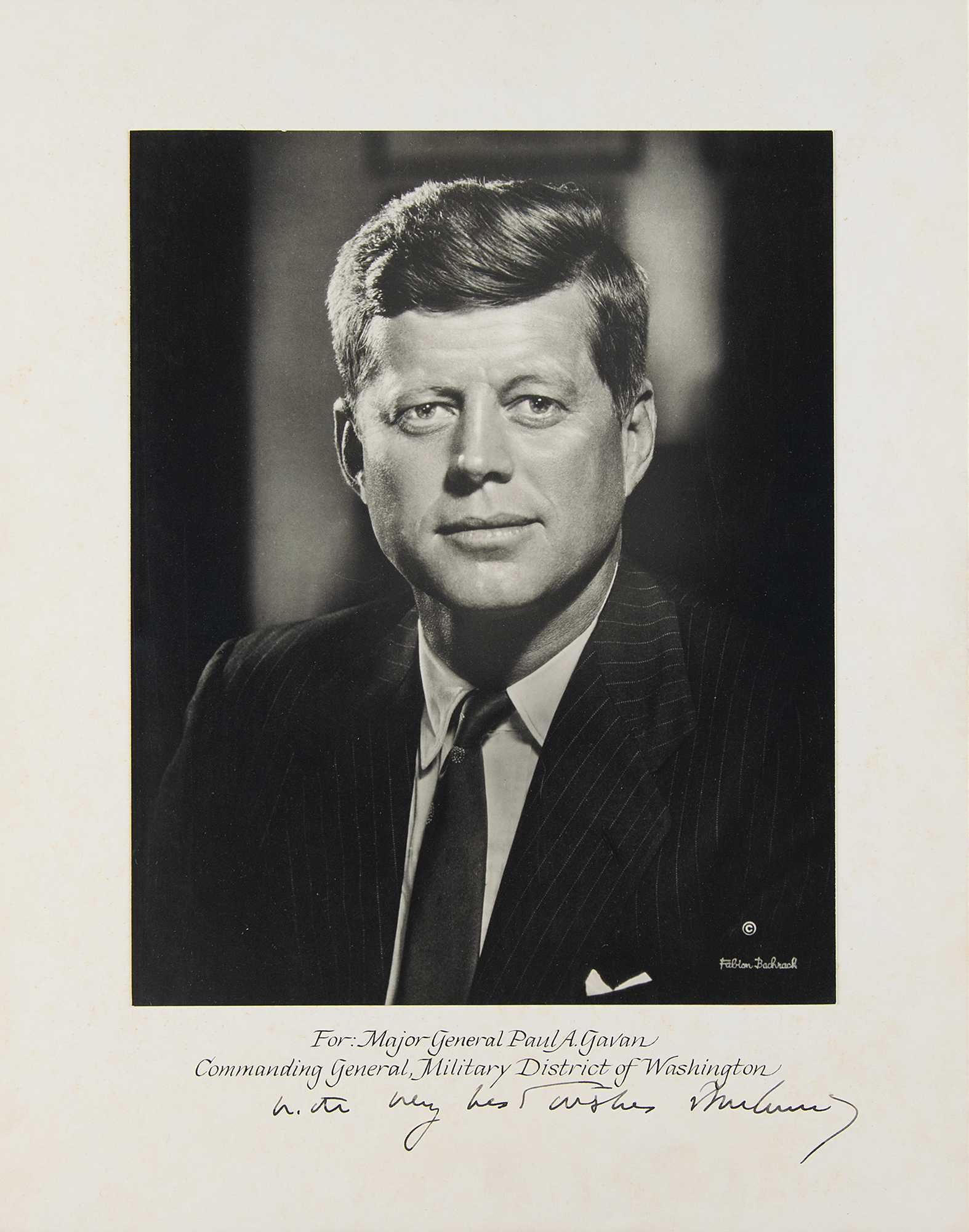 John F. Kennedy Signed Photograph by Fabian Bachrach | RR Auction