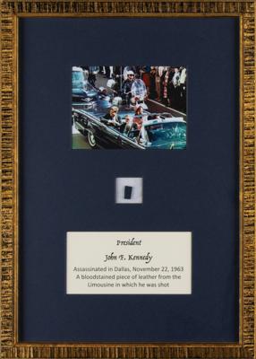 Lot #258 Kennedy Assassination Swatch of Limousine Leather