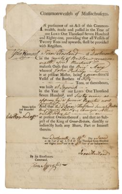 Lot #20 John Hancock Document Signed as Governor - Image 1