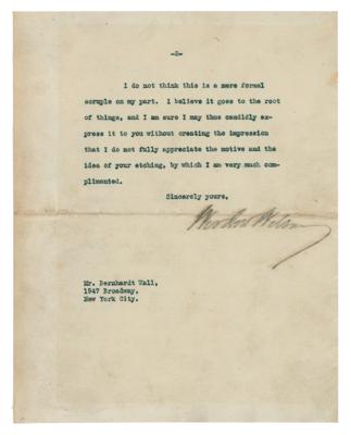Lot #111 President Woodrow Wilson TLS (1918) 'Military Power Is Subordinate to the Civil' - Image 3