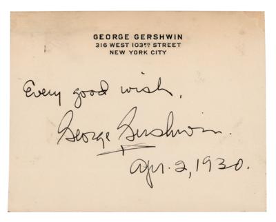 Lot #506 George Gershwin Signature