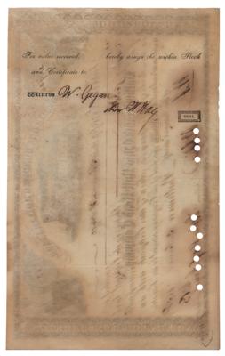 Lot #254 Johns Hopkins Signed Stock Certificate (1858) - Image 2