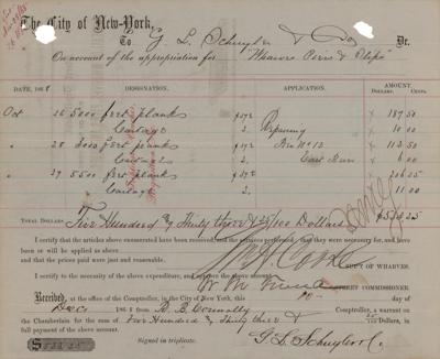 Lot #288 William M. 'Boss' Tweed Document Signed